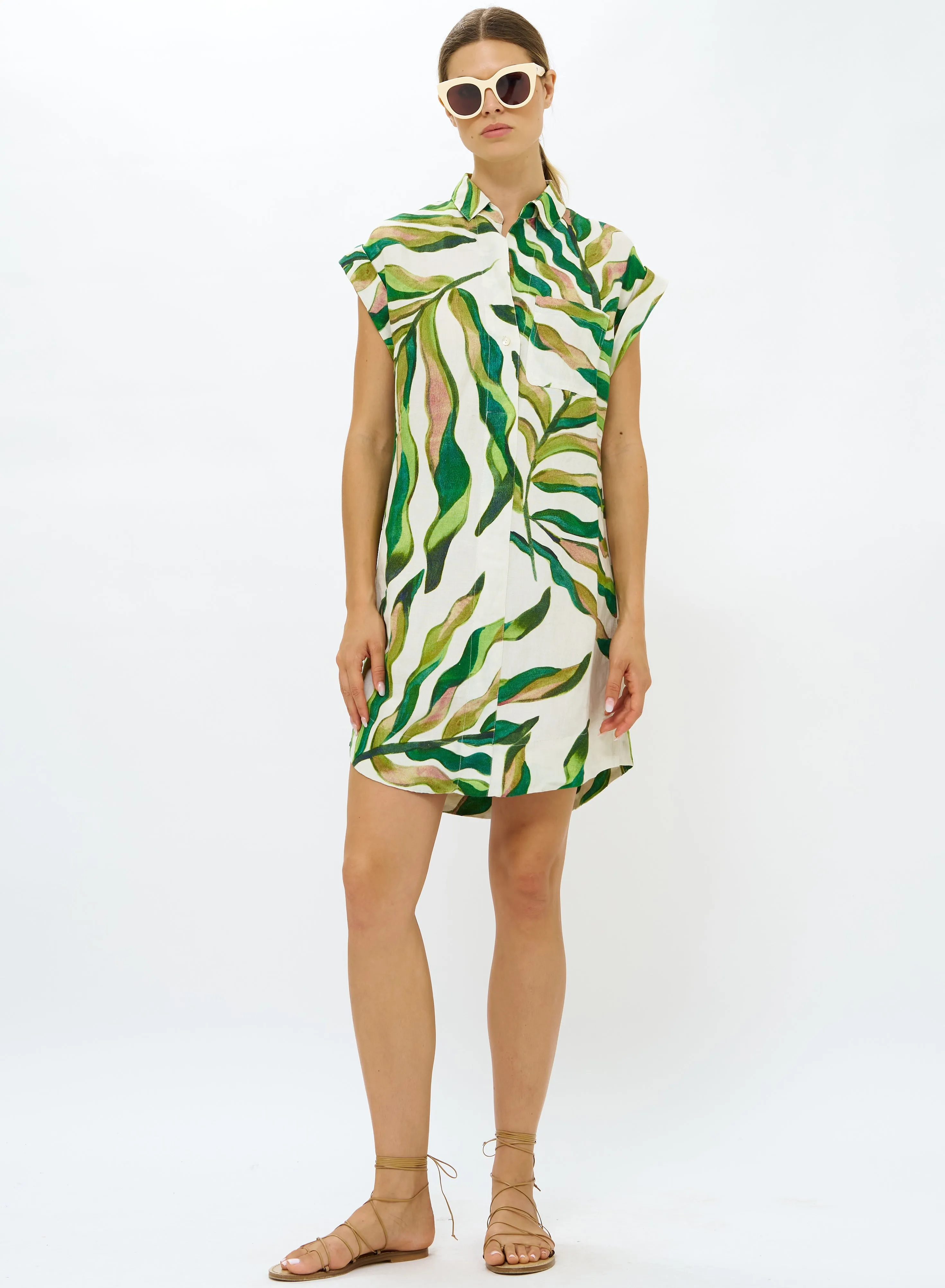 Shirt Mini Dress - Maldive Green