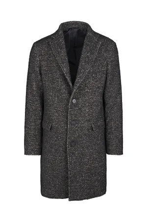 Single-Breasted Herringbone Wool Coat