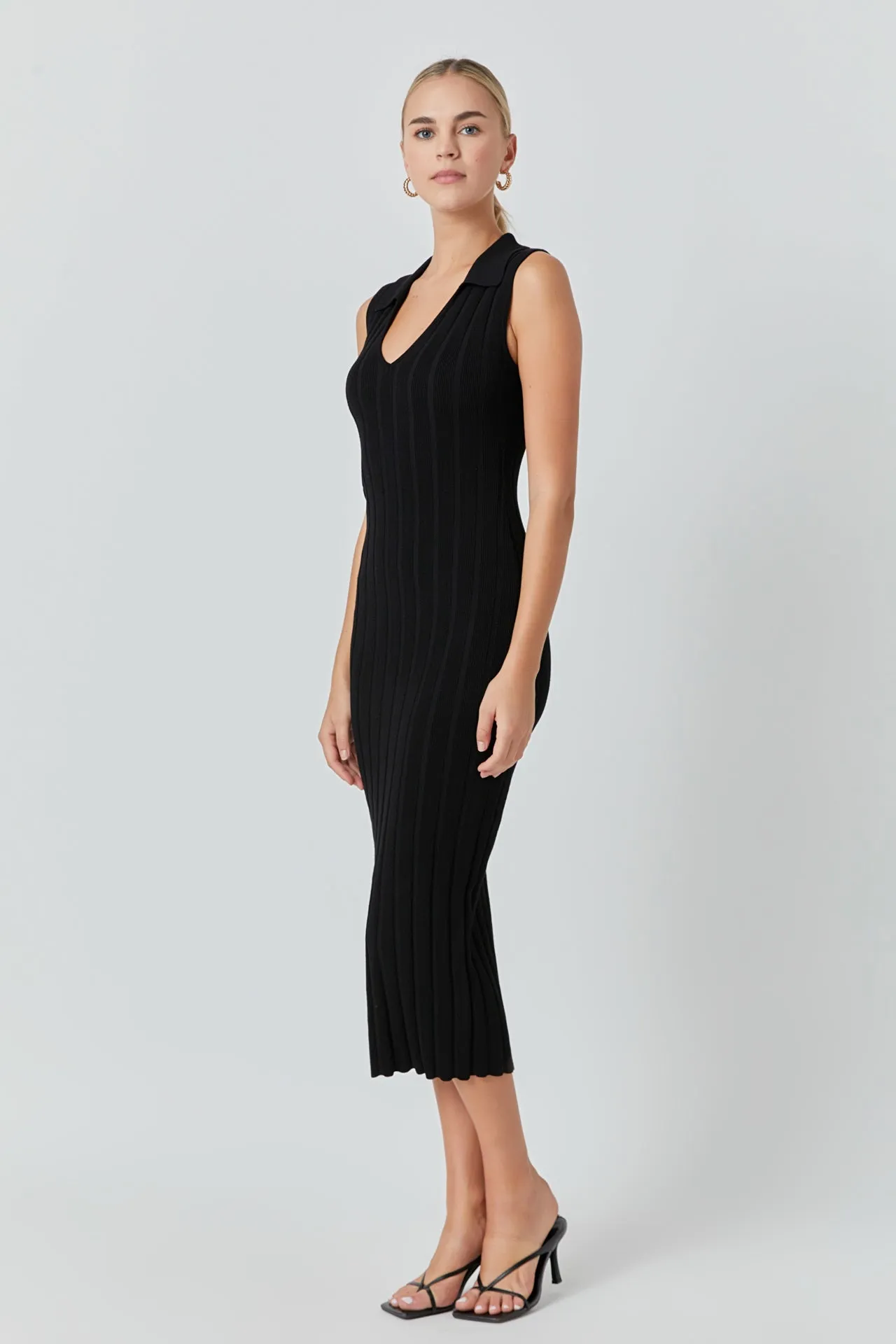 Sleeveless Rib Knit Maxi Dress