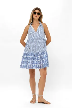 Sleeveless Tiered Mini Dress - Sorrento Blue