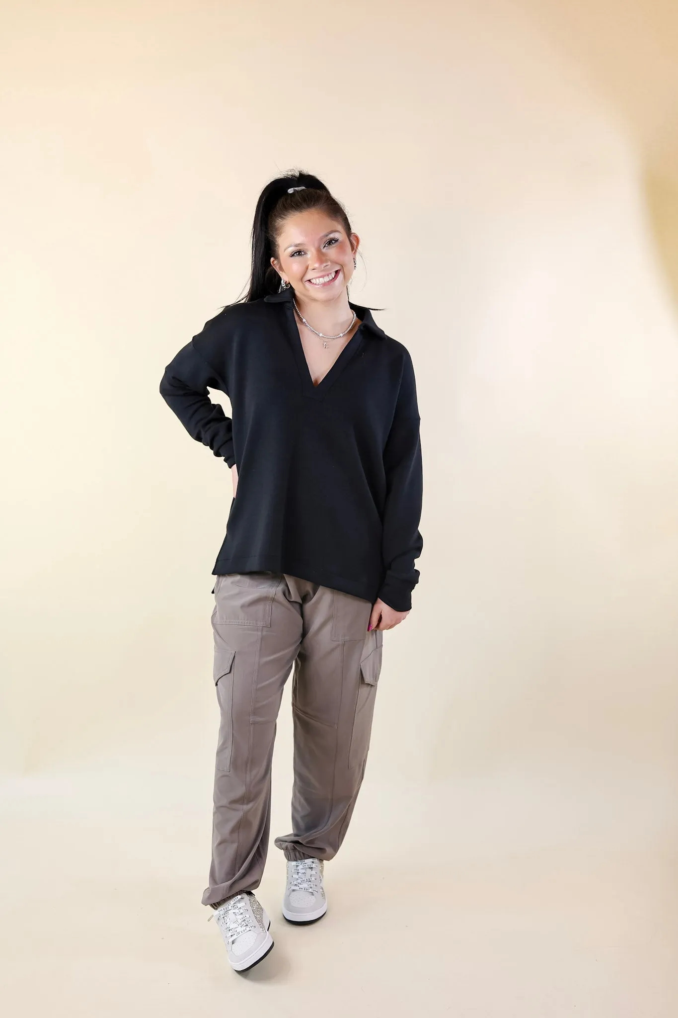 SPANX | AirEssentials Collared Polo Top in Black