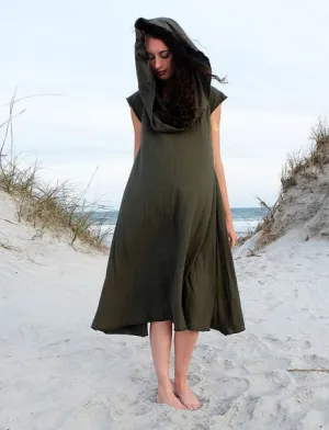 Super Cowl Wanderer Below Knee Dress