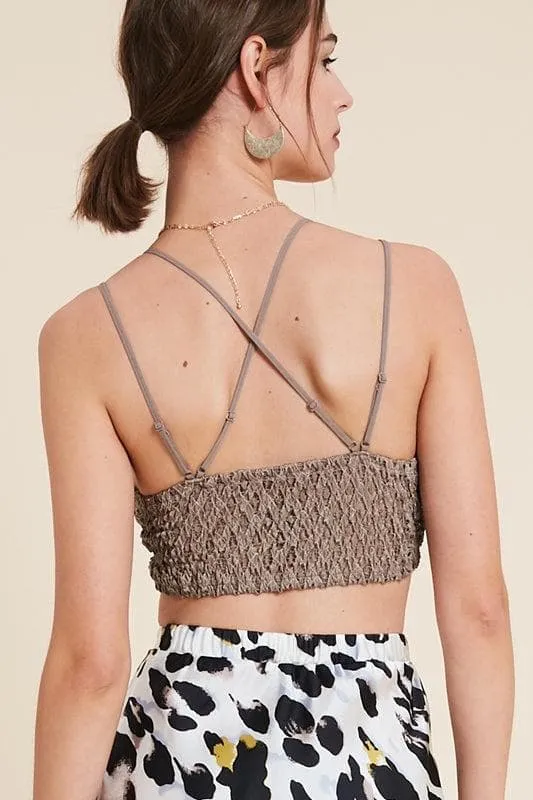 Sydney Lace Bralette - Toasted Walnut