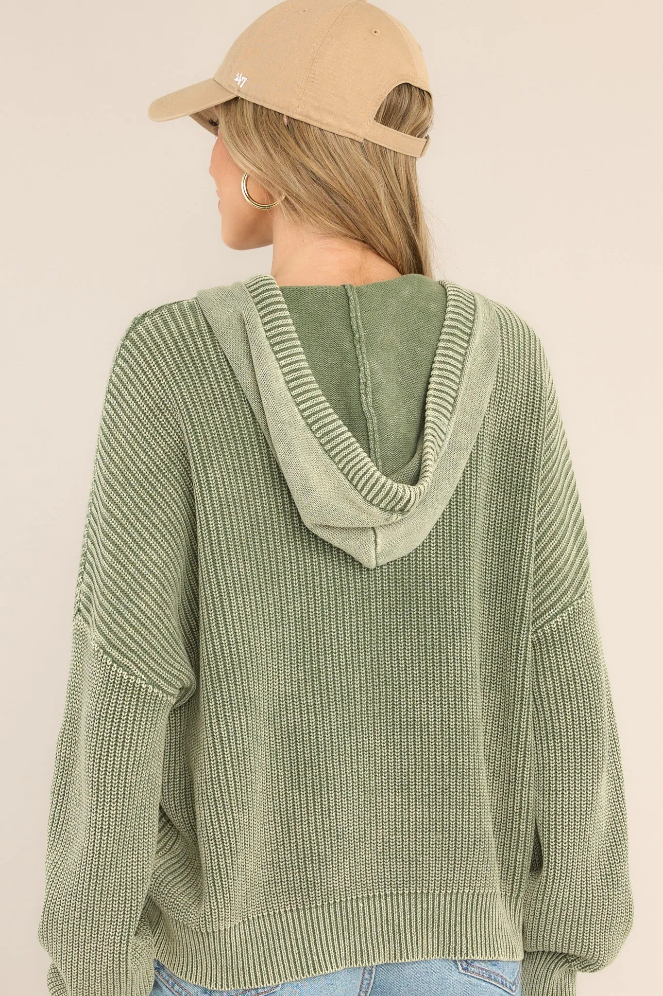 The Chill Olive Green Knitted Pullover