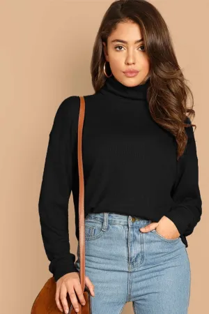 Turtle Neck Black Pullover