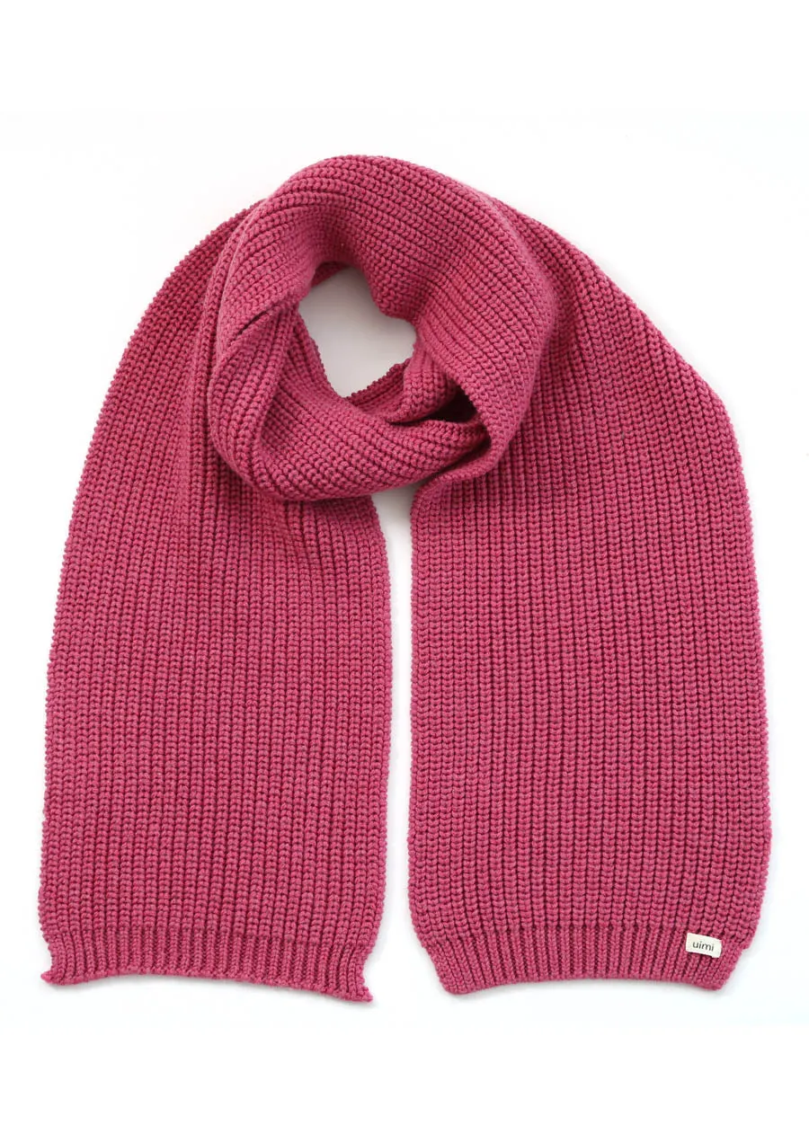 Uimi Ernest Fisherman's Rib Scarf Raspberry