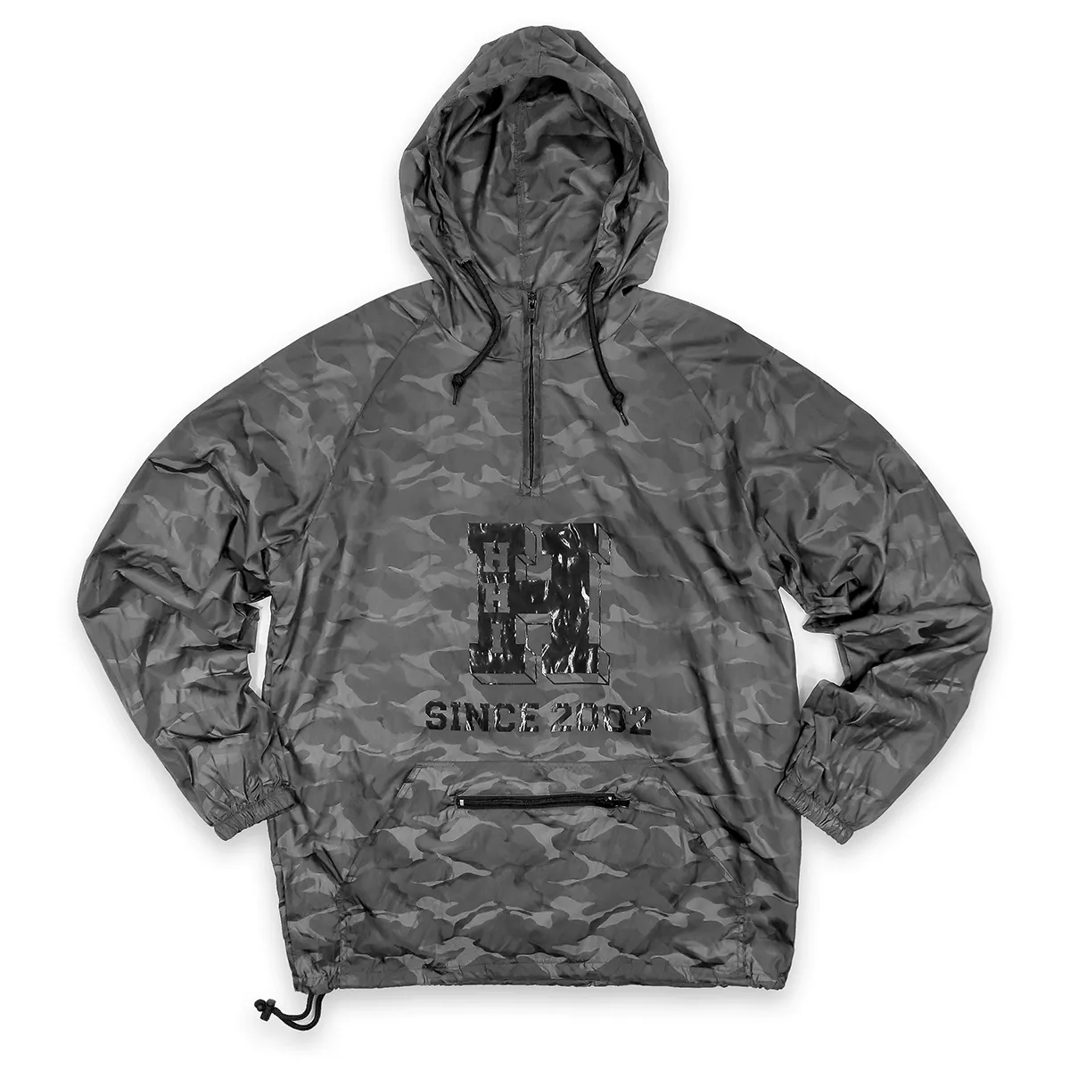 UNISEX NEW H 3D CAMO 1/4 ZIP HOODED ANORAK JACKET - BLACKOPS CAMO