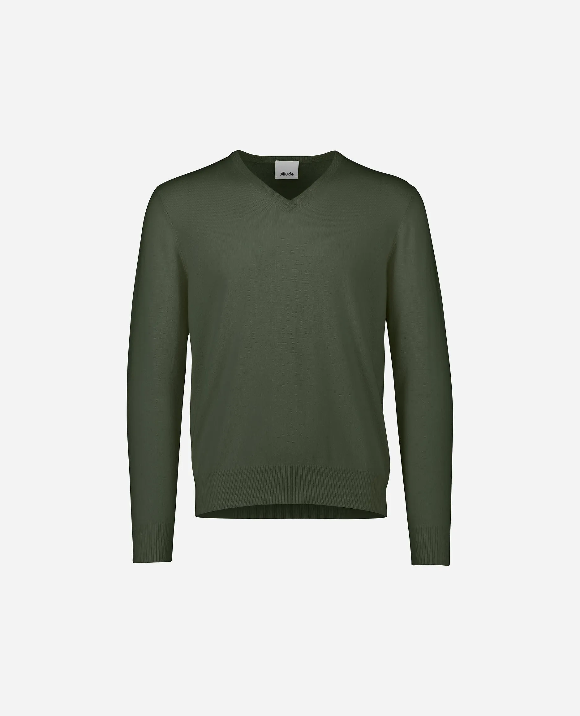 V-Ausschnitt Pullover aus Cashmere in Grün