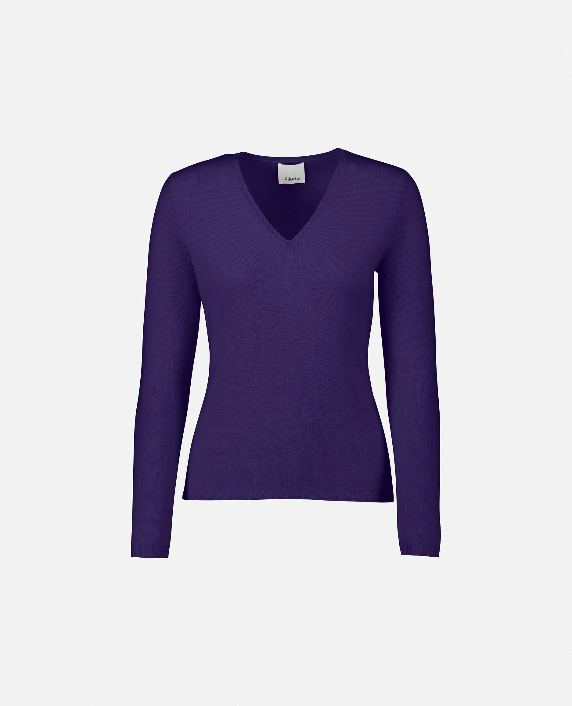 V-Pullover aus Cashmere in Lila