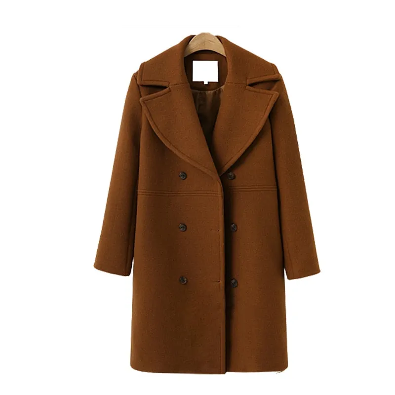 VenusFox Long Sleeve Blazer Wool Coat