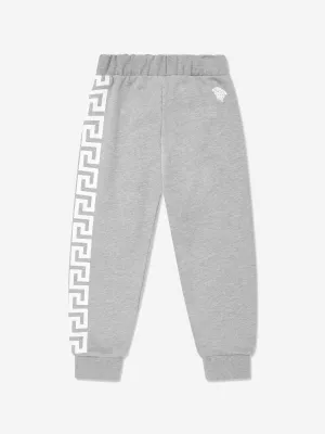 Versace Boys Greca Print Joggers in Grey