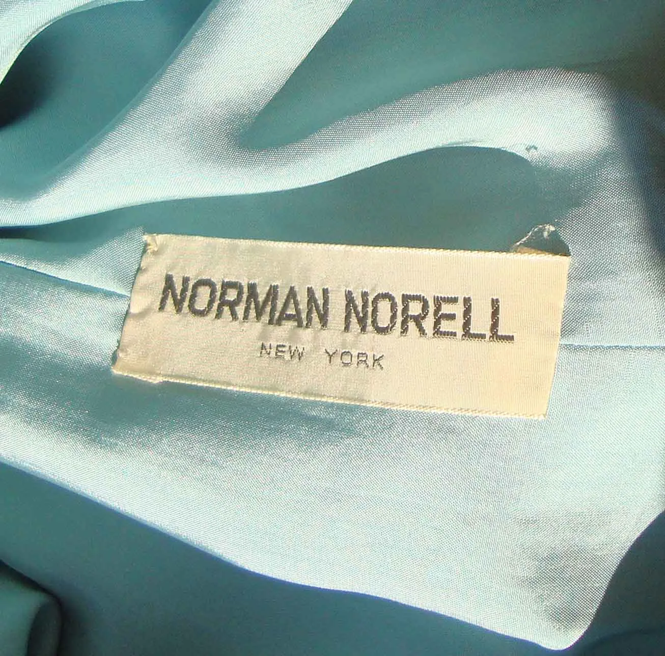 Vintage 60s Norman Norell Dress Powder Blue Wool Knit M