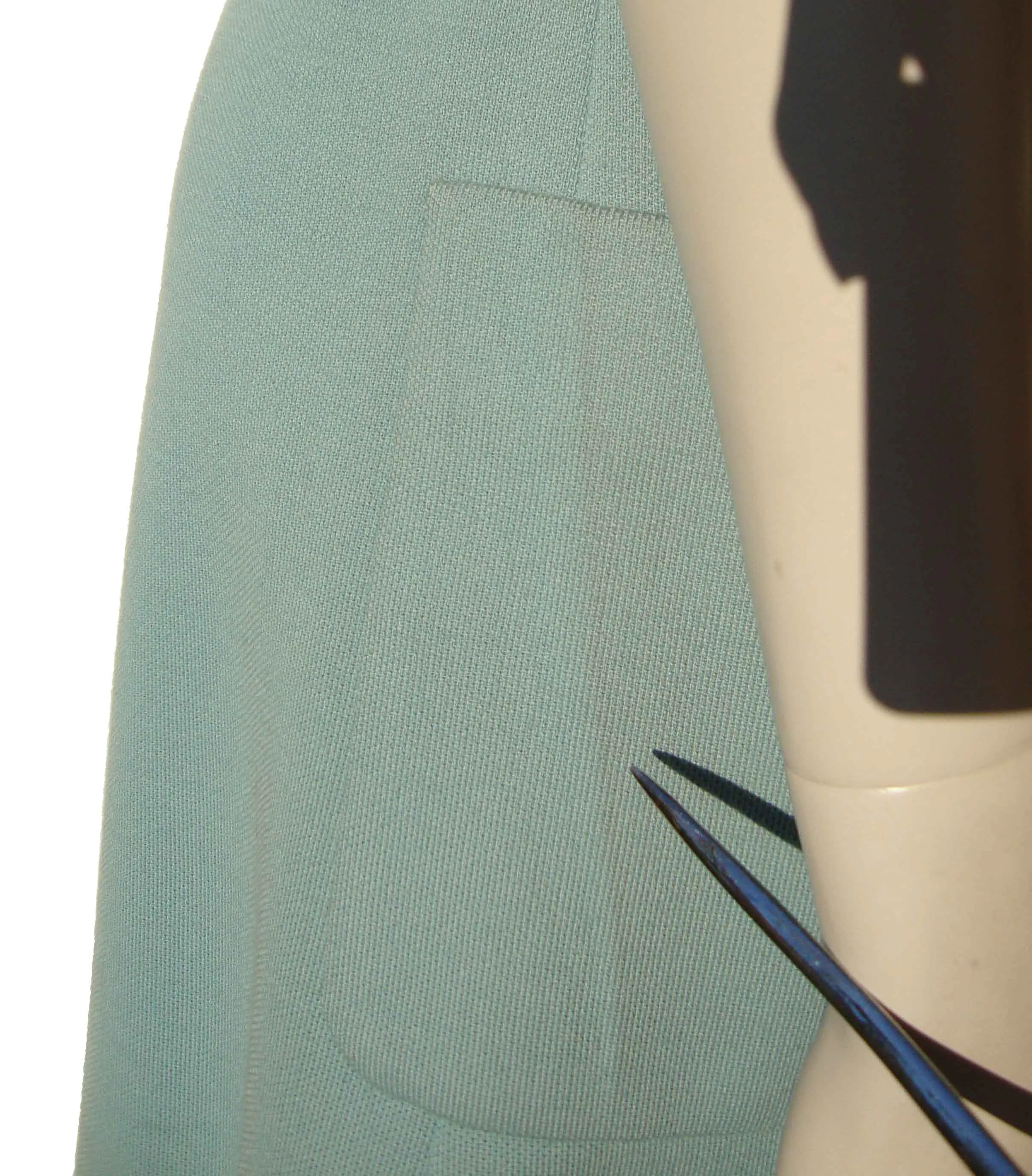 Vintage 60s Norman Norell Dress Powder Blue Wool Knit M