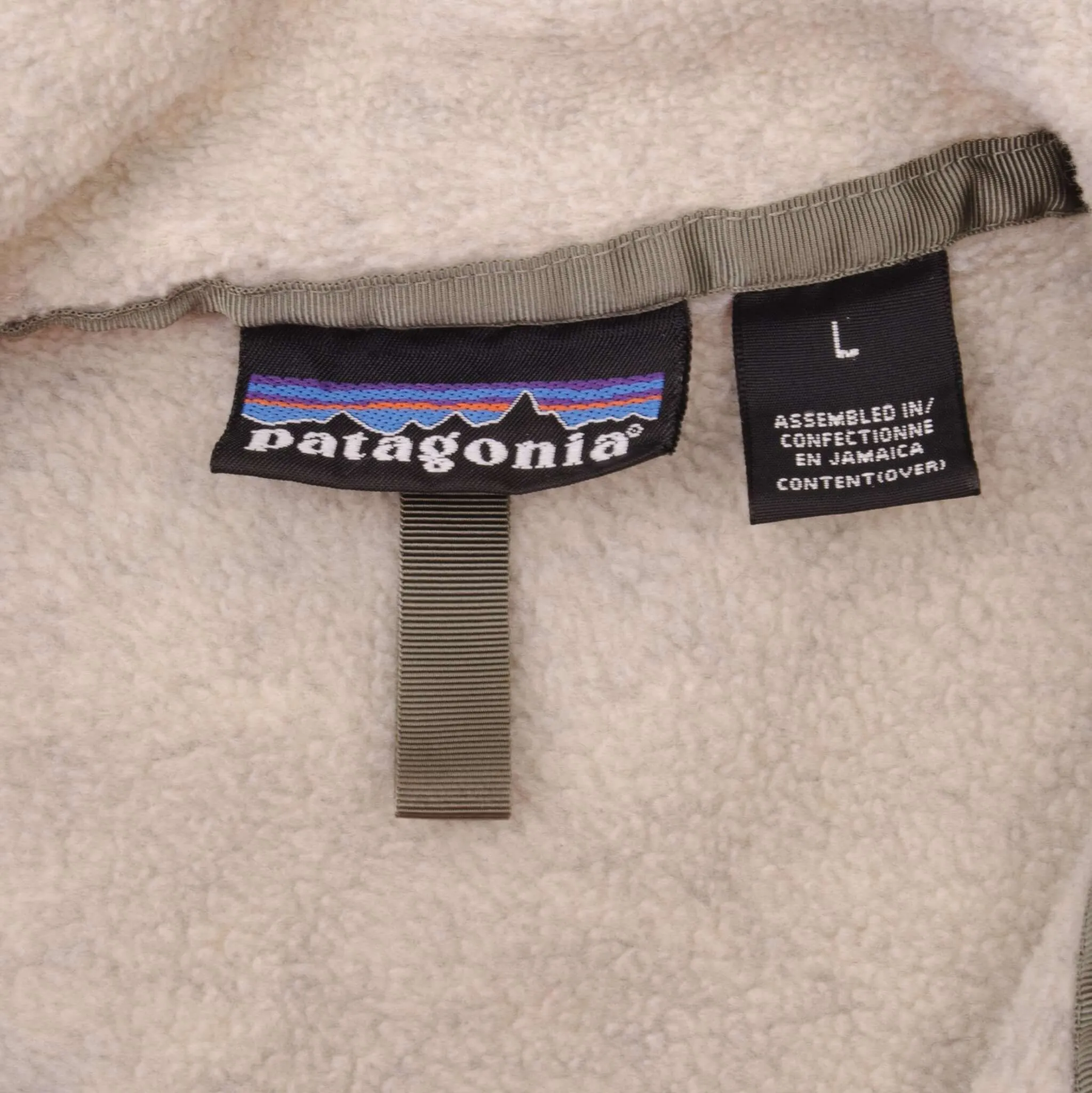 VINTAGE PATAGONIA SNAP T CREME FLEECE PULLOVER SIZE LARGE