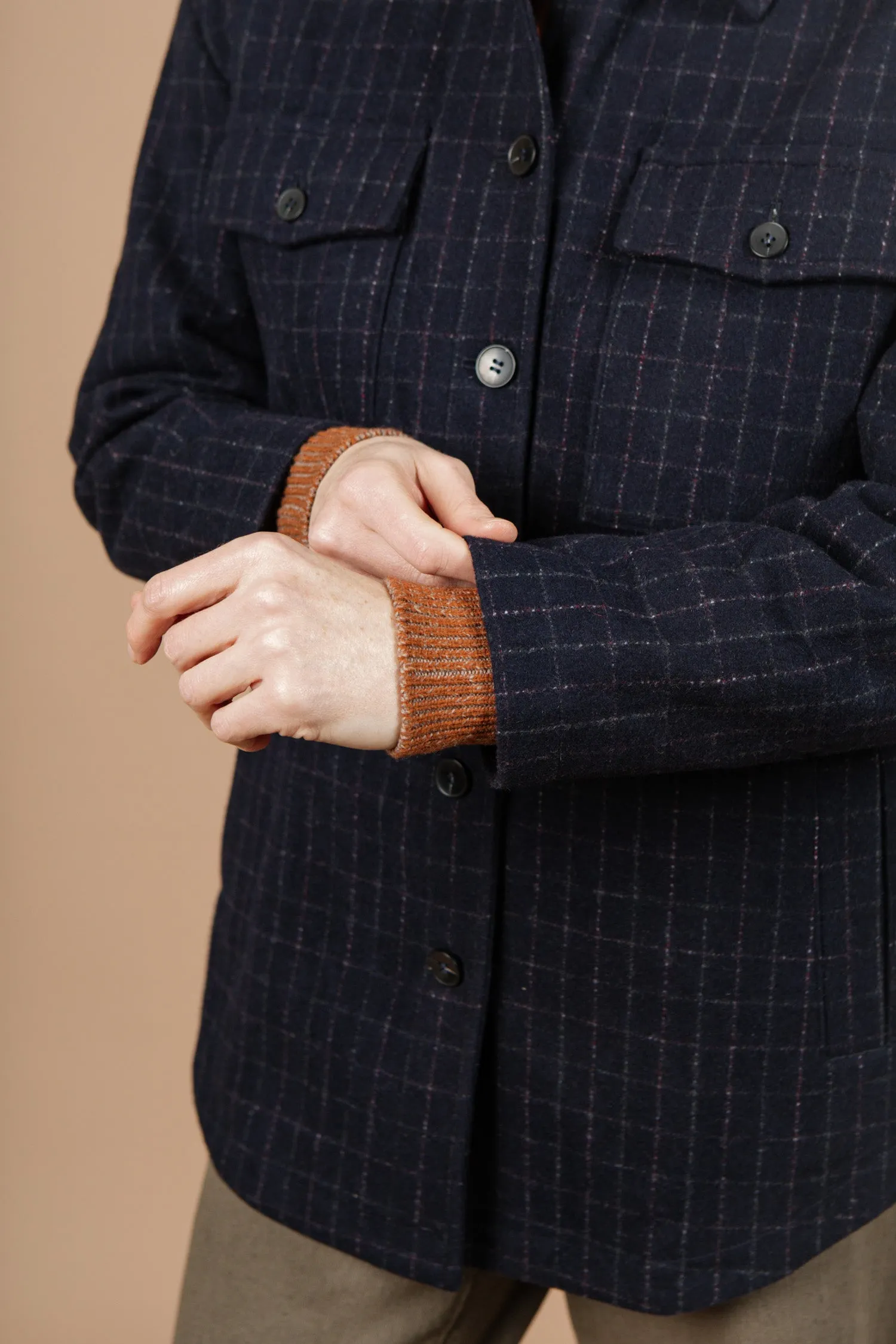 Warren Coat / Navy Windowpane