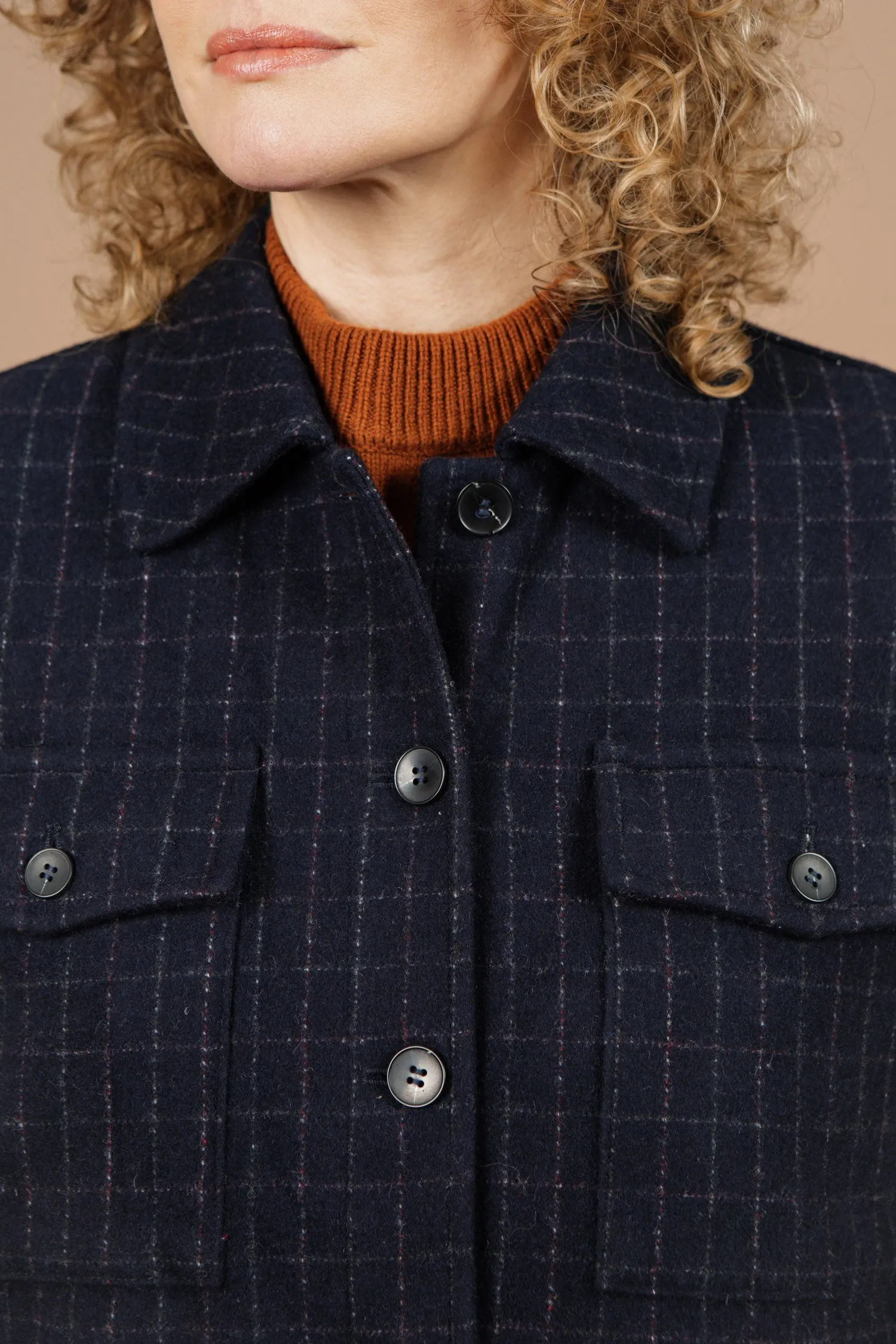 Warren Coat / Navy Windowpane