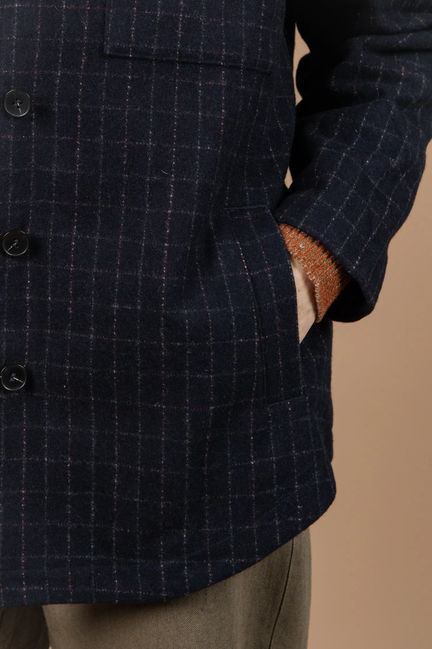 Warren Coat / Navy Windowpane