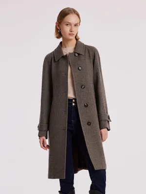 Washable Wool Straight Coat