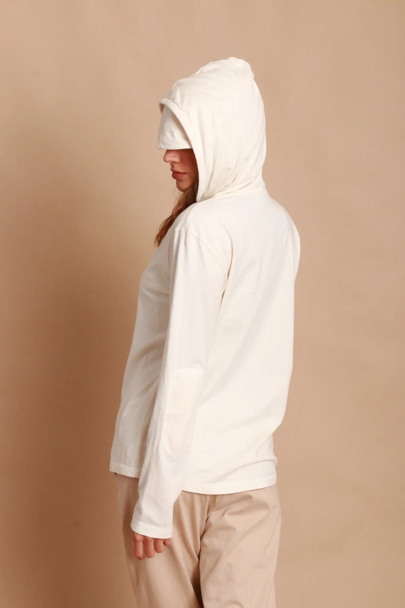 Women's Jersey Pullover Hoodie with Built-in Sleep Eye Mask