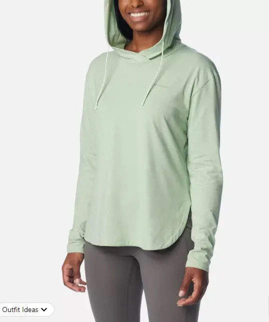 WOMEN'S SUN TREK HOODED PULLOVER - SAGE LEAF HEATHER