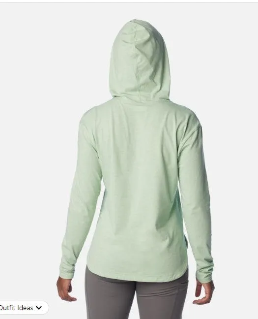 WOMEN'S SUN TREK HOODED PULLOVER - SAGE LEAF HEATHER