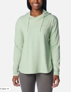 WOMEN'S SUN TREK HOODED PULLOVER - SAGE LEAF HEATHER